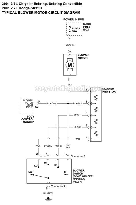 Blower Motor Circuit Diagram L Chrysler Sebring And Dodge