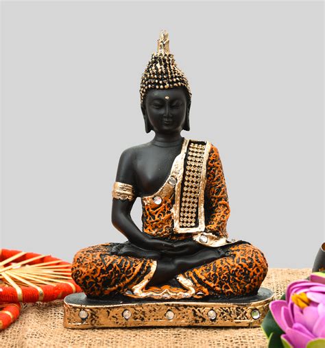 Ascension ® Sitting Buddha Idol Statue Showpiece For Home And Office