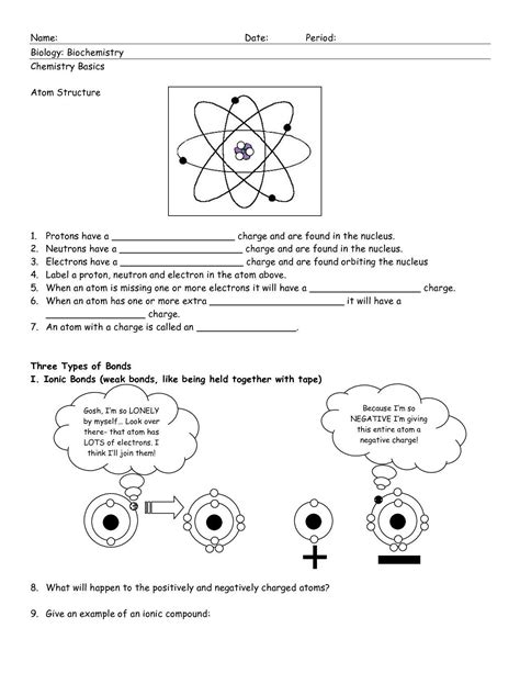 Bohr Atomic Models Worksheet