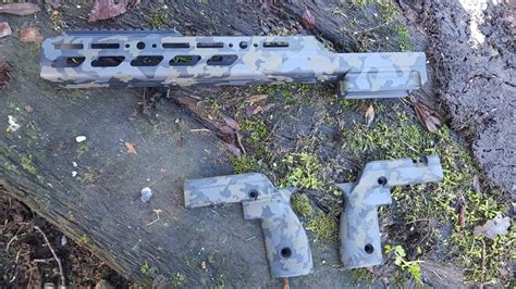 Rifle Parts Cerakoted In Night Camo FMJ FIREARMS