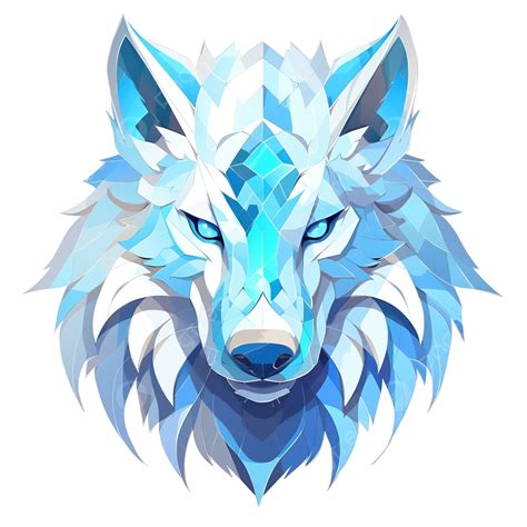 A Cartoon Illustration Of An Ice Elemental Wolf Ai Generative Wolf