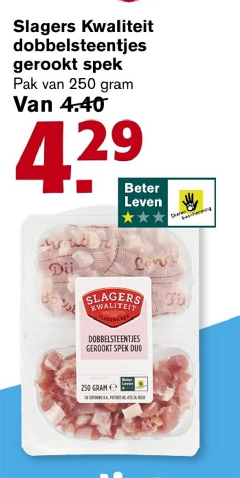 Slagers Kwaliteit Dobbelsteentjes Gerookt Spek Gram Aanbieding Bij