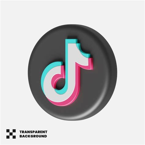 Icono De Redes Sociales Tiktok En 3d Render Archivo PSD Premium