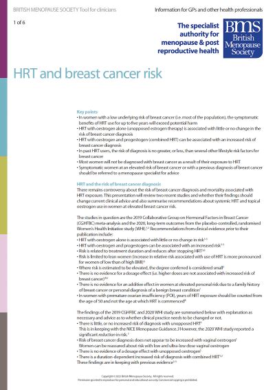 What Are The Considerations With Regard To Hrt And Breast Cancer