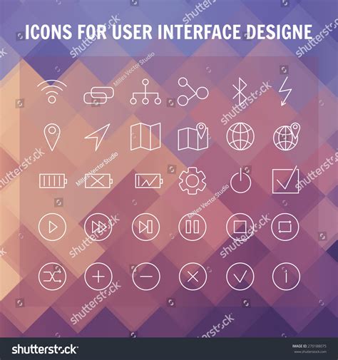 Set Universal Modern Thin Line Icons Stock Vector Royalty Free