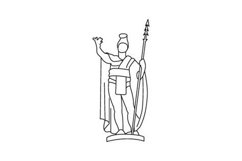 King Kamehameha Statue Oʻahu Line Art Svg Cut File By Creative Fabrica