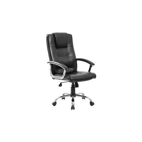 York High Back Black Leather Faced Office Chair From Our Leather Office