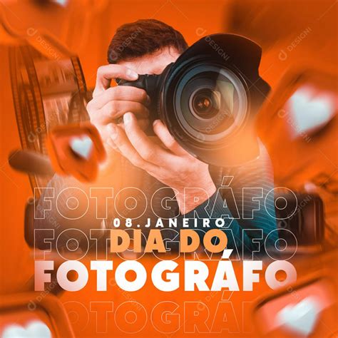 Social Media Dia Do Fotógrafo 08 De Janeiro PSD Editável download