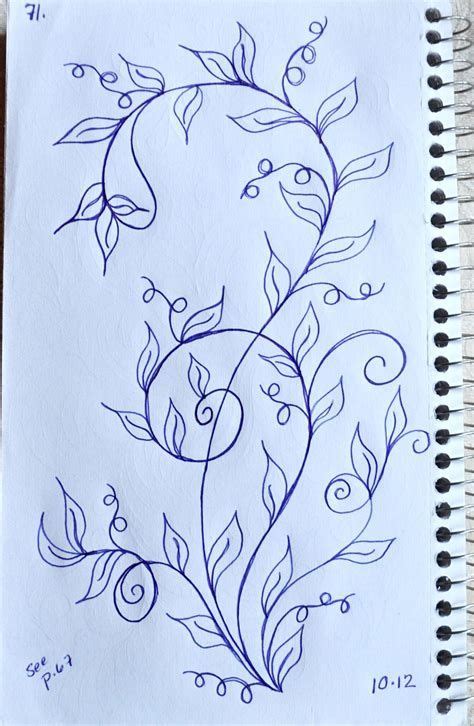 Flower Vine Sketch Vineideas Vine Ideas Free Motion Quilting