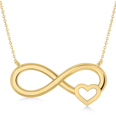 Infinity Pendant With Side Heart 14k Yellow Gold