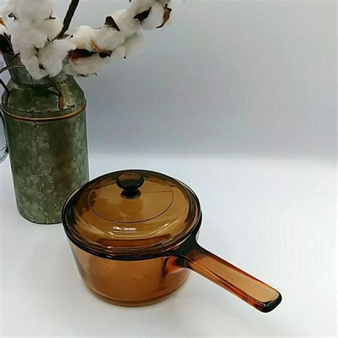 Corningware Kitchen L Vision Saucepan W Lid France Amber Corning