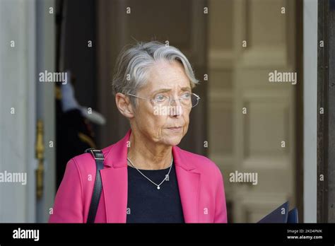 French Labour Minister Elisabeth Borne Leaves Following The Weekly