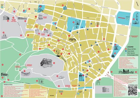 Plaka Athens Map - Athens map with attractions what to see