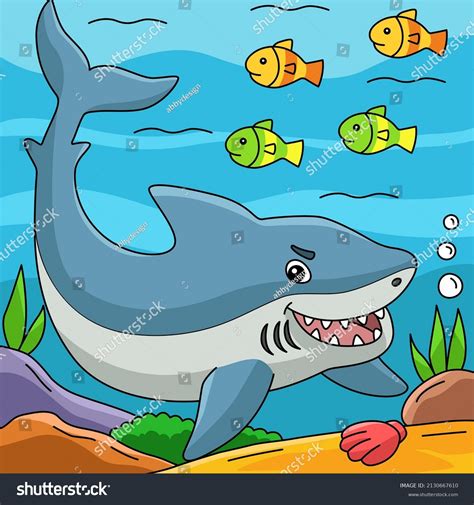 Great White Shark Cartoon Illustration Stock Vector (Royalty Free ...