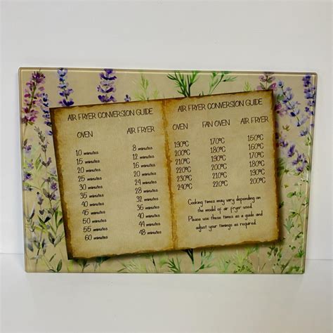 Wildflower Conversion And Measurement Sublimated Glass Chopping Board Woodform Vinyl Creations