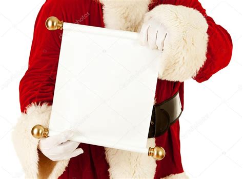 Santa Holding A Christmas List Scroll Stock Photo By Sjlocke 52918931