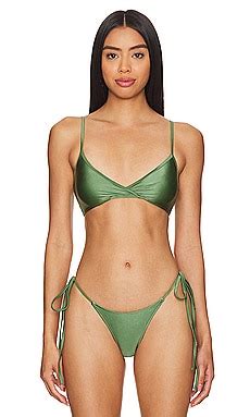 Frankies Bikinis Falcon Shine Bikini Top In Everglade REVOLVE