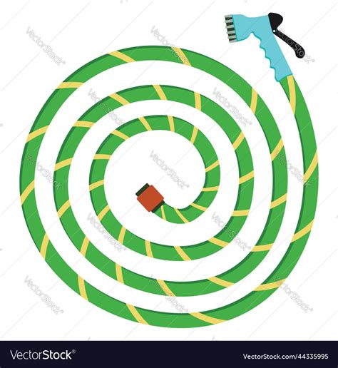 Green watering hose on a white background Vector Image