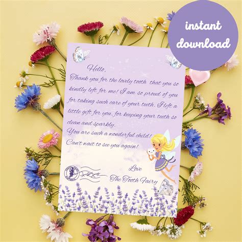 Tooth Fairy Letter Tooth Fairy Printable Tooth Fairy Letter for Girl ...