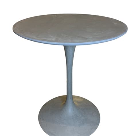 Mesa De Jantar Tulipa Saarinen Redonda 90 Cm Em Cimento Queimado