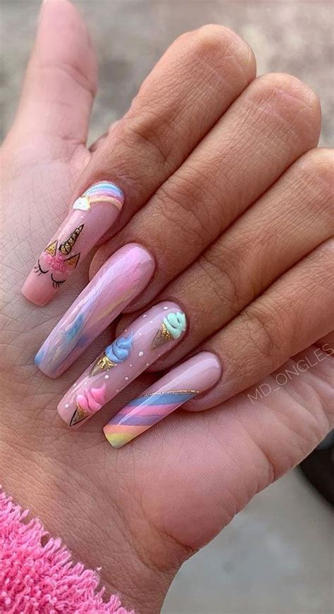 57 Pretty Nail Ideas The Nail Art Everyones Loving Unicorn Ice