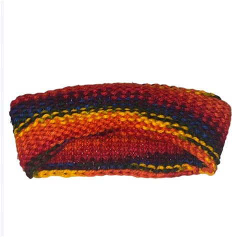 Hand Crafted Accessories Headband Knit Rainbow Handmade Homemade