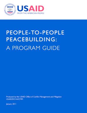 Fillable Online Usaid People To People Peacebuilding A Program Guide