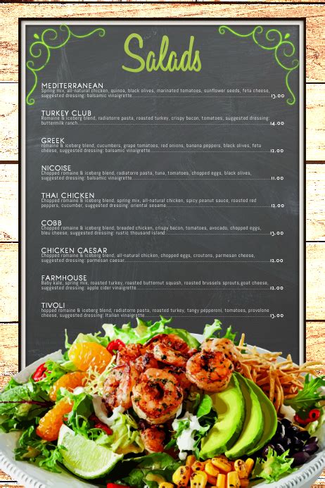 Salad Menu Template PosterMyWall