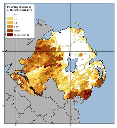 2. Overall map of radon affected areas in Northern Ireland. | Download ...