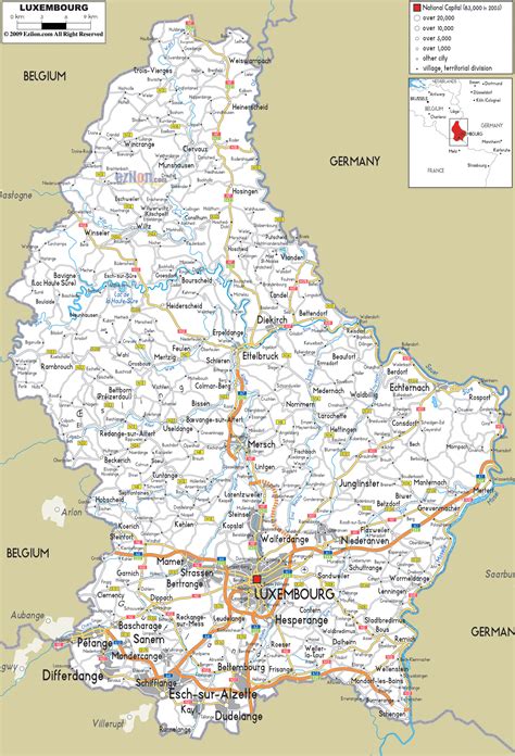 Detailed Clear Large Road Map Of Luxembourg Ezilon Maps