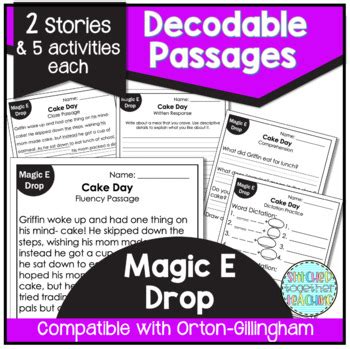 Decodable Reading Passages Magic E Drop With Suffixes Orton Gillingham