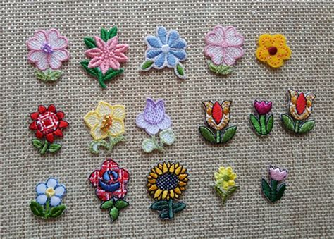 Wholesale Lot Mixed Tiny Flower Embroidered Iron On Patch Diy Sewing