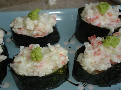 The Tiny Skillet Crab Salad Nigiri Sushi