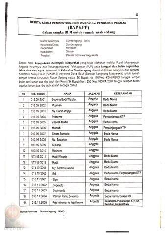 Checklist Kelengkapan Dokumen Untuk Pencairan Dana Rehabilitasi Dan