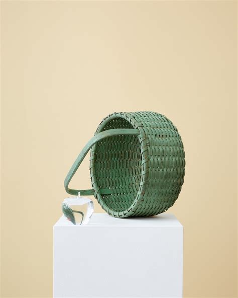 New England Basket with Original Arsenic Green Paint c. 1900 — FORM Atelier