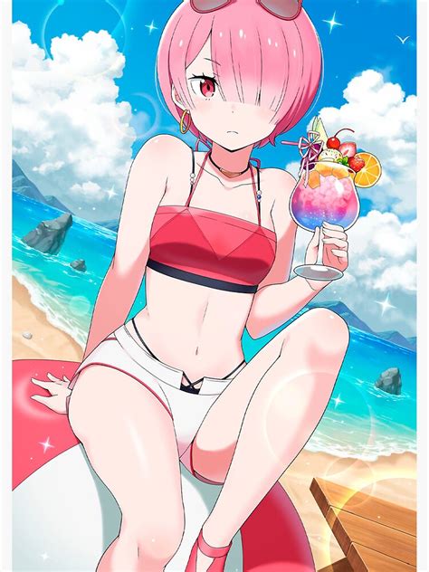 Cute Ram Adorable Bikini Waifu Kawaii Re Zero Anime RZ Girl Spiral