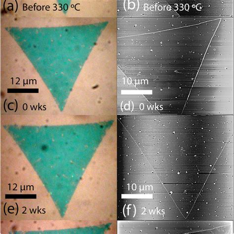 A And B Optical And Afm Images Respectively Of A Cvd Grown Mos2