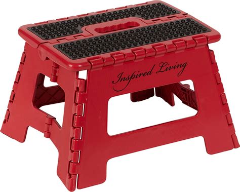 Amazon Inspired Living Folding Step Stool Heavy Duty 9 High RED