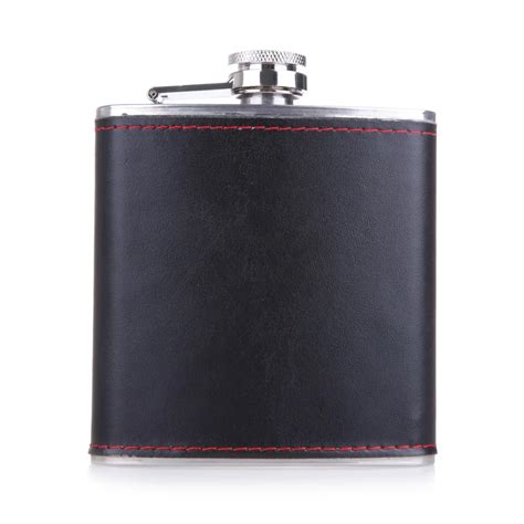 6oz Stainless Steel Hip Flasks Leather Chip Flagon Whiskey Wine Bottle