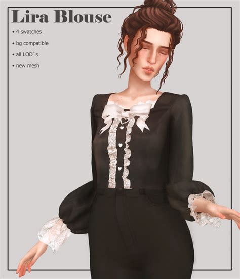 Lira Blouse Sunivaa Sims 4 Mods Clothes Sims 4 Clothing Sims 4 Cc