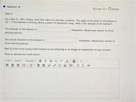 Solved Question 16 5 Pts 1 Details Part 1 On A May 21