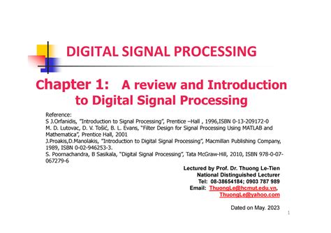 Ch1 Review Intro DSP 2023 Compatibility Mode DIGITAL SIGNAL