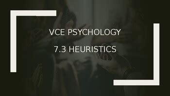 Vce Psychology U Aos Heuristics By Bstore Tpt