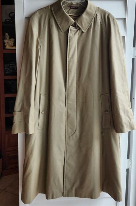 Baracuta Vintage Trench Coat Tan Fully Lined Mens Sz Gem