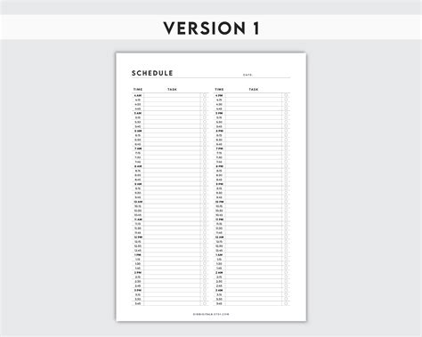 15 Minute 24 Hour Printable Schedule Planner - Daily Task Organizer