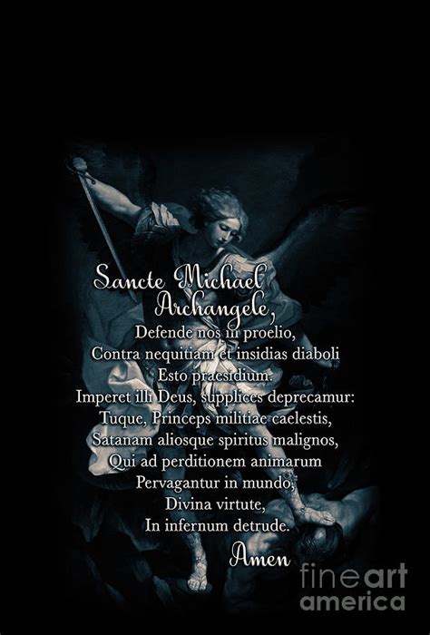 Saint Michael The Archangel Prayer in Latin Digital Art by Armor Of God Store