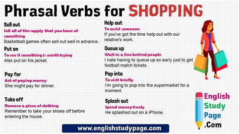 Phrasal Verbs For Shopping In English English Study Page