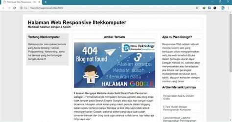 Cara Membuat Desain Web Responsive Dengan Css Iltekkomputer