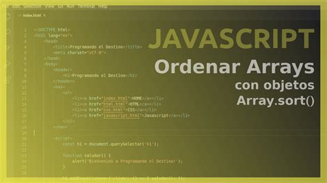 Curso Javascript Como ORDENAR Un ARRAY Con OBJETOS Array Sort YouTube