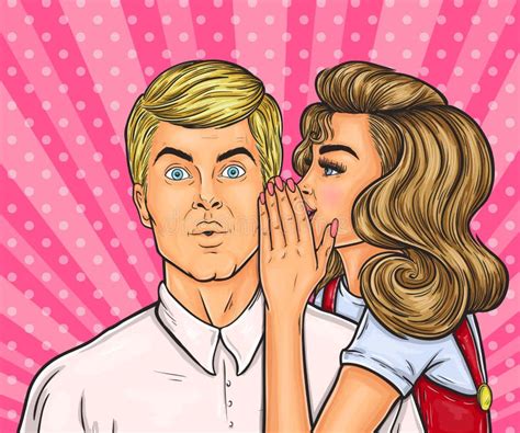 Pop Art Girl Talk Her Man about Sale Stock Illustration - Illustration of emotion, advertisement ...